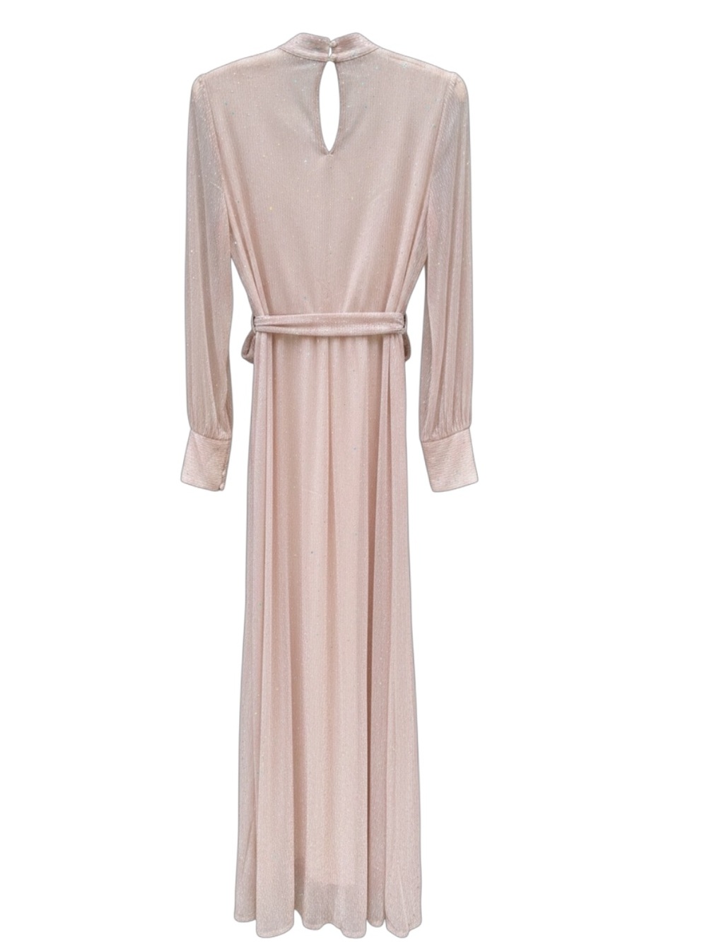 Baltic Born Shimmer Sequin Maxi Dress Blush Rose Gold Long Sleeve Formal Size 2X - Picture 4 of 7